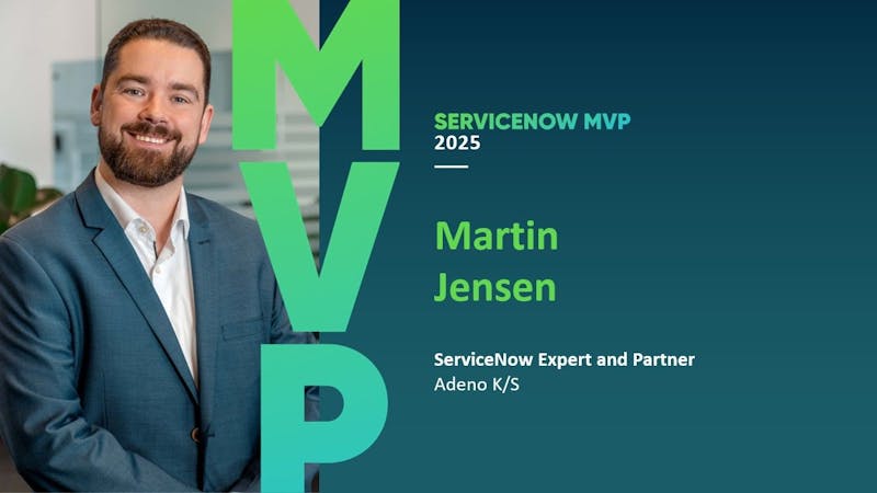 Portrait of Martin Jensen, ServiceNow MVP 2025 and ServiceNow Expert at Adeno K/S.