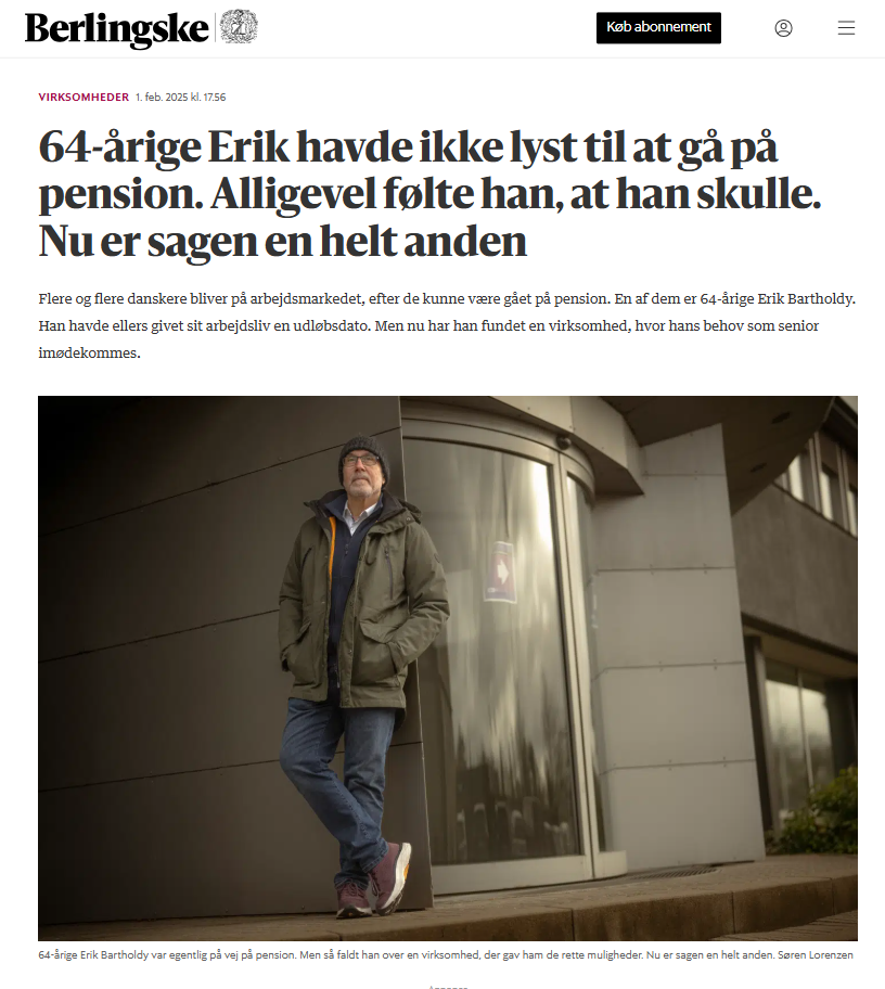 Erik Bartholdy, a senior professional working with ServiceNow, standing outside an office building.