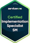 ServiceNow Certified Implementation Specialist – Service Mapping (CIS-SM) certification badge.