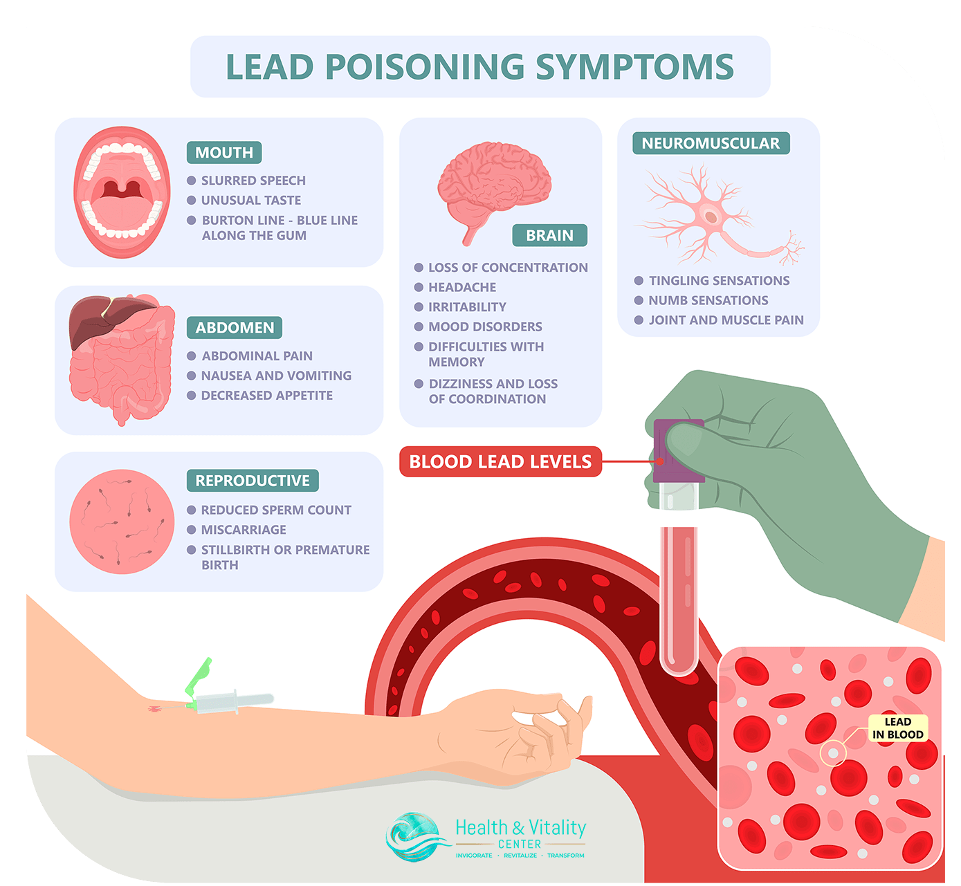 Lead Poisoning Symptoms infographic