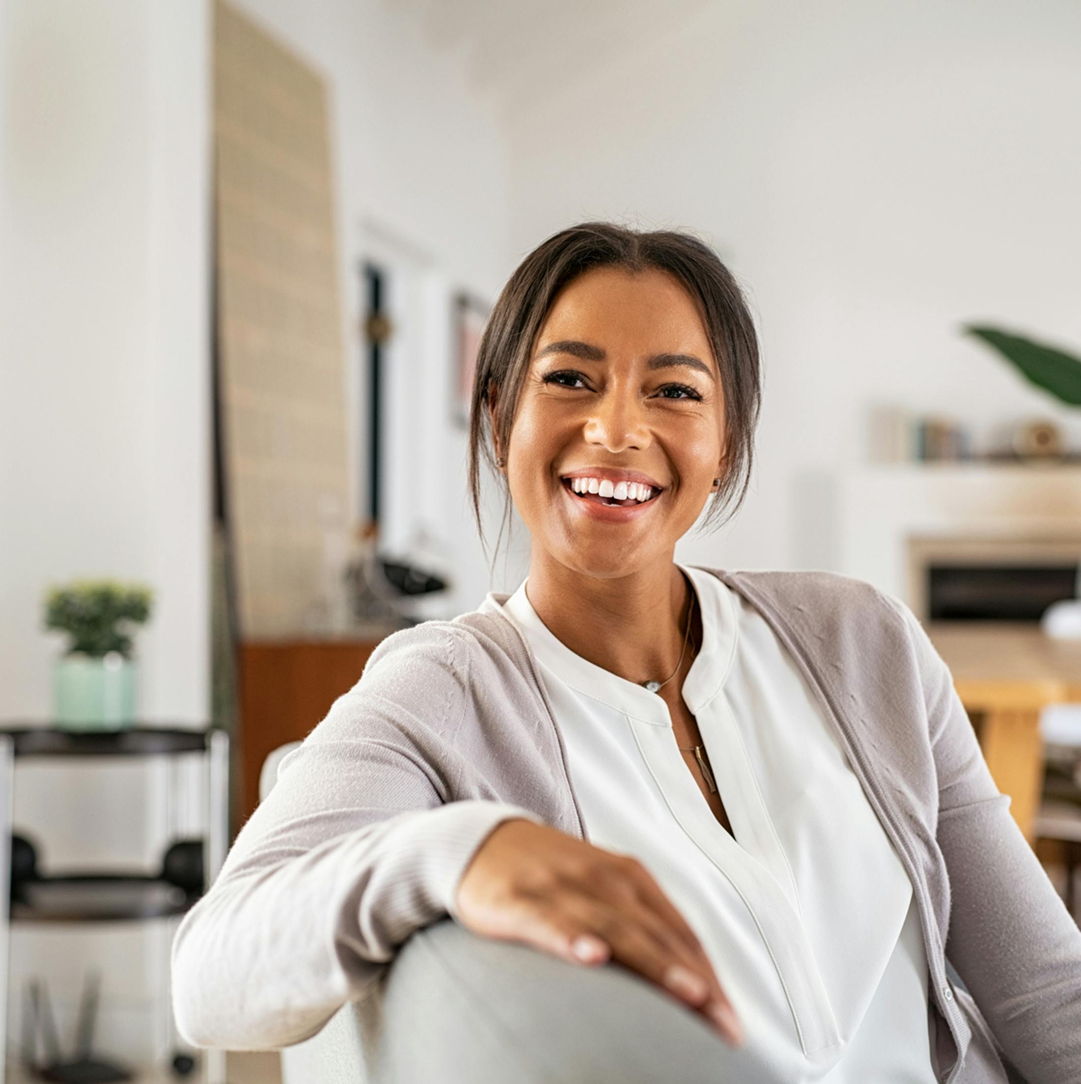 woman smiling