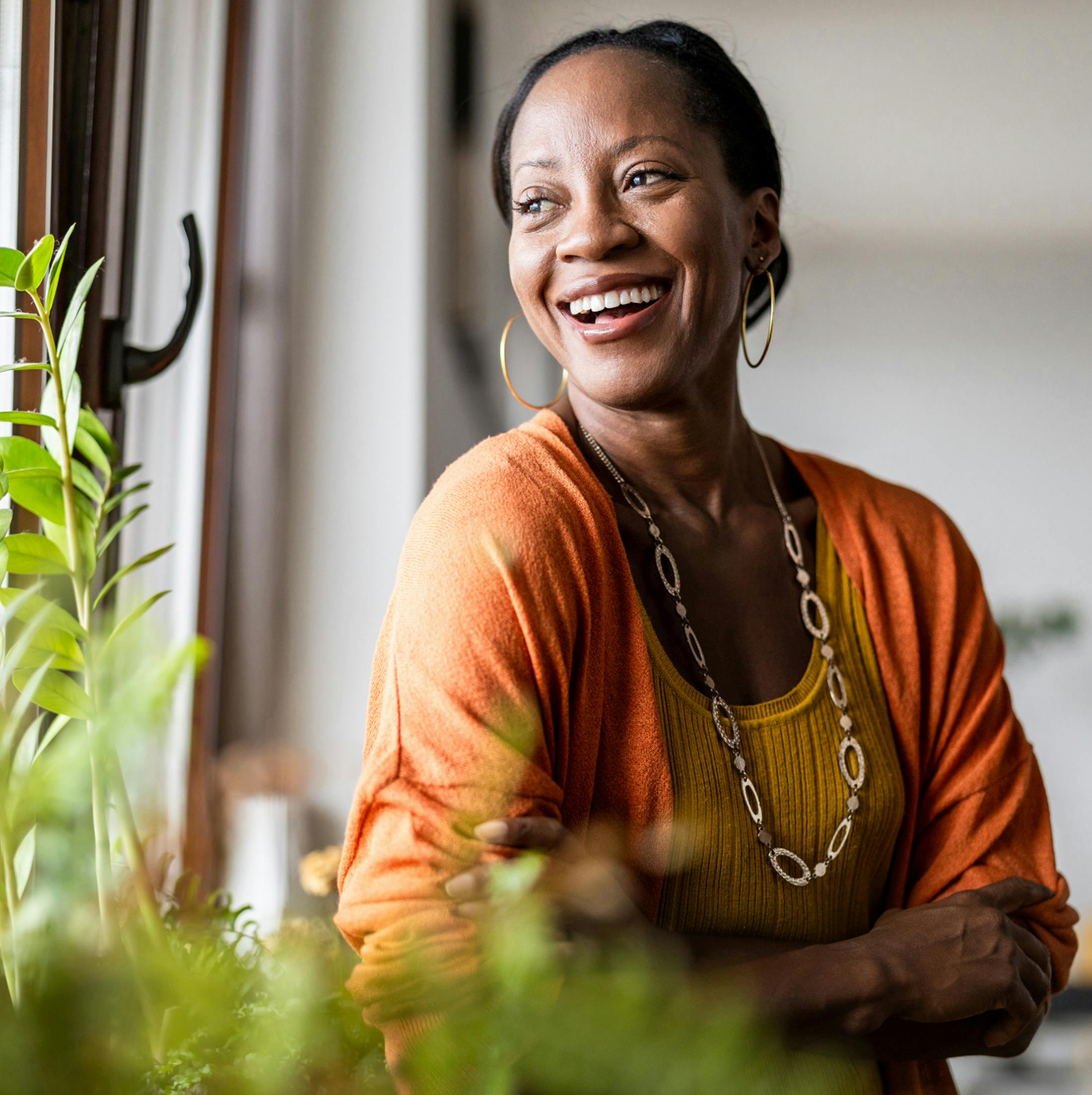 woman smiling