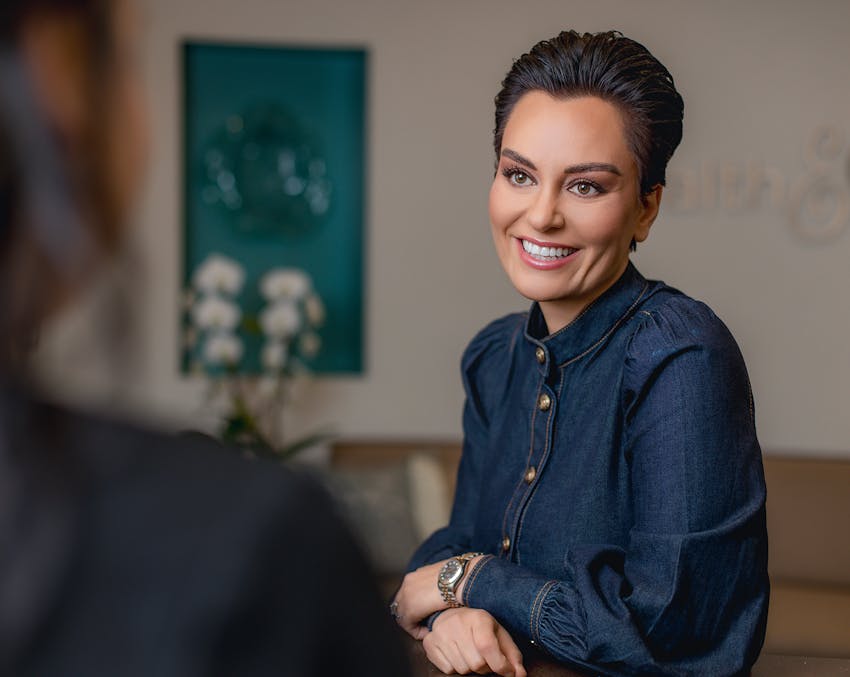 woman smiling