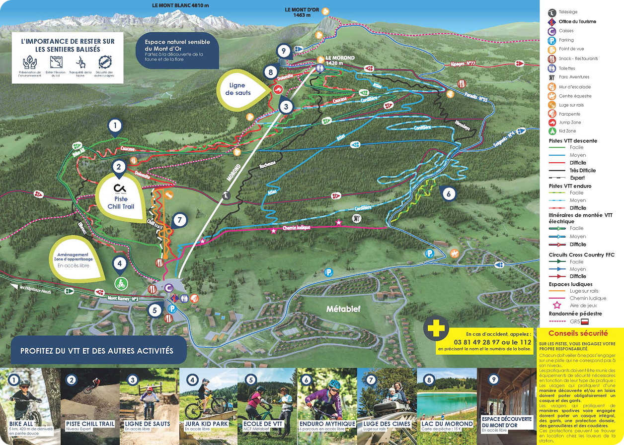 Plan des pistes de VTT