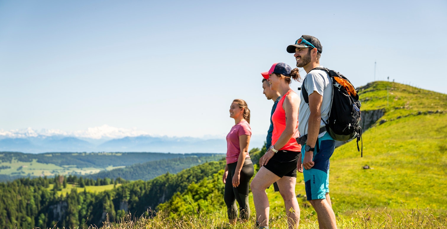 Mont Blanc hikers, Mont d'Or summit