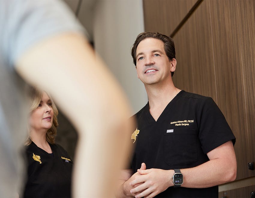 A doctor helping a patient