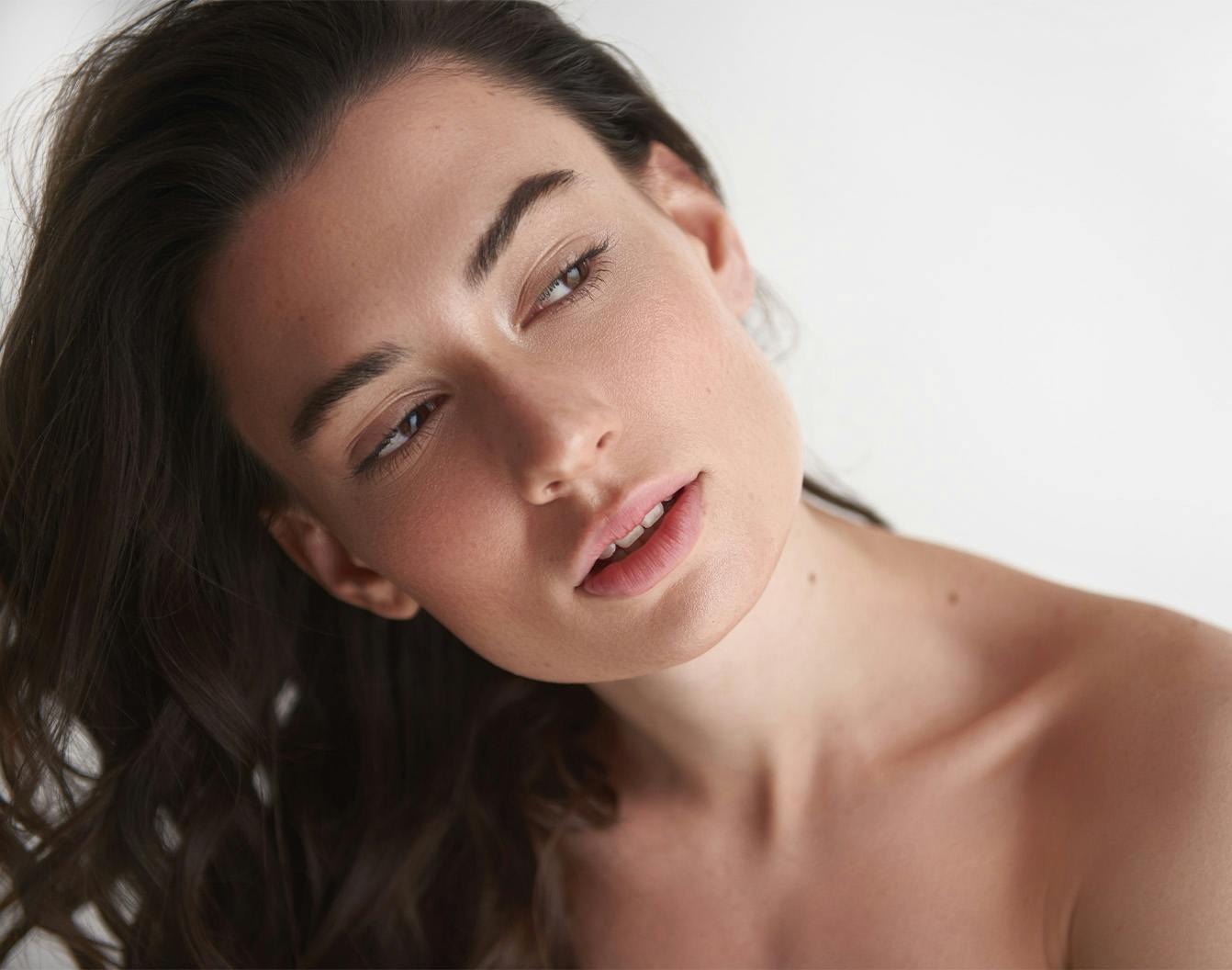 A woman looking off to the side