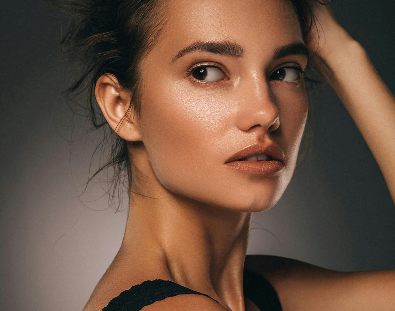 A woman looking over her shoulder
