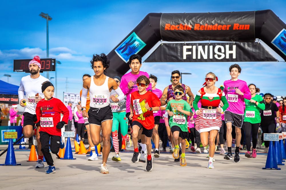 Runners starting the Reindeer Race