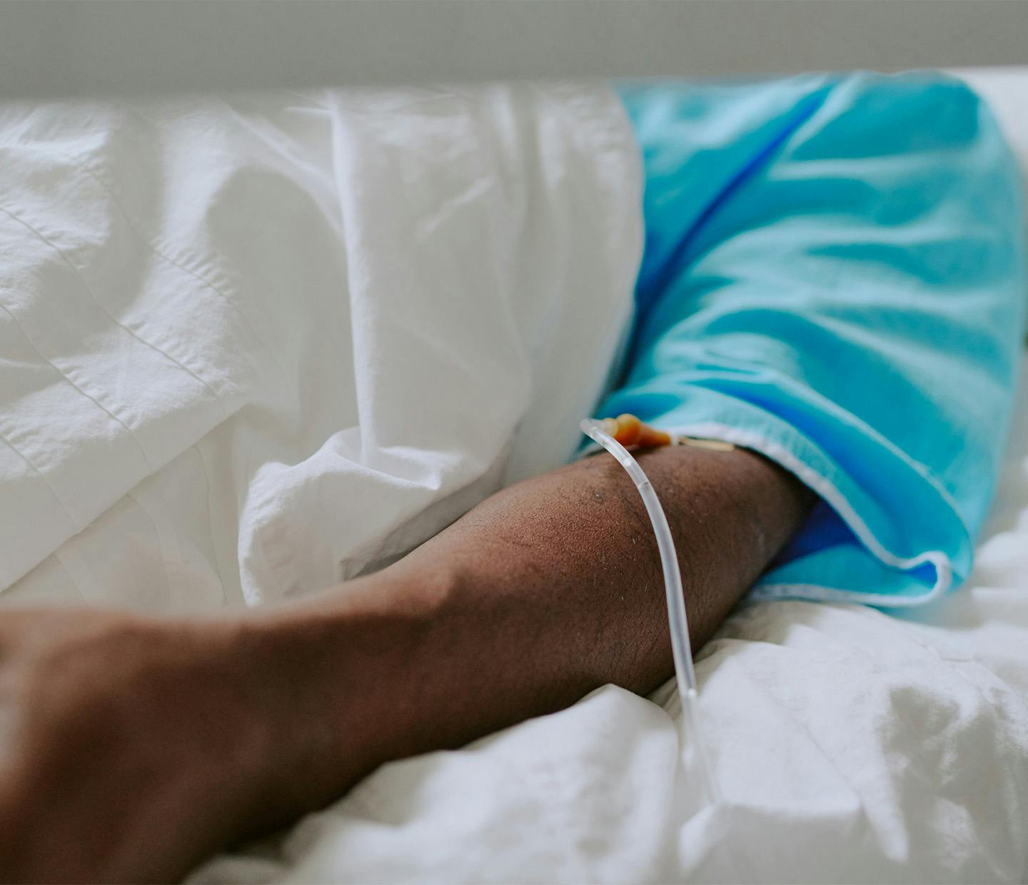 an IV in someone's arm