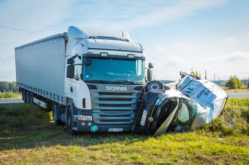 Car getting hit by a semi truck