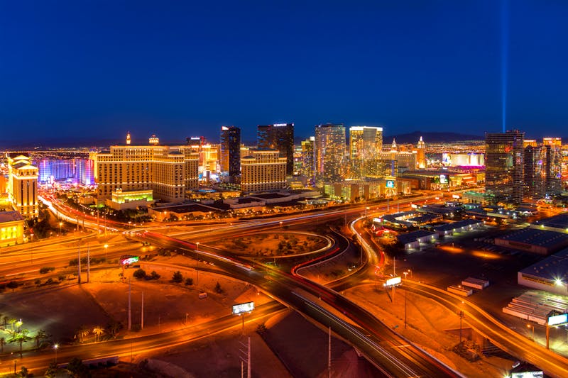Las vegas intersections at night