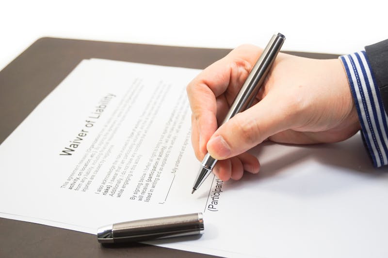 person signing waiver of liability