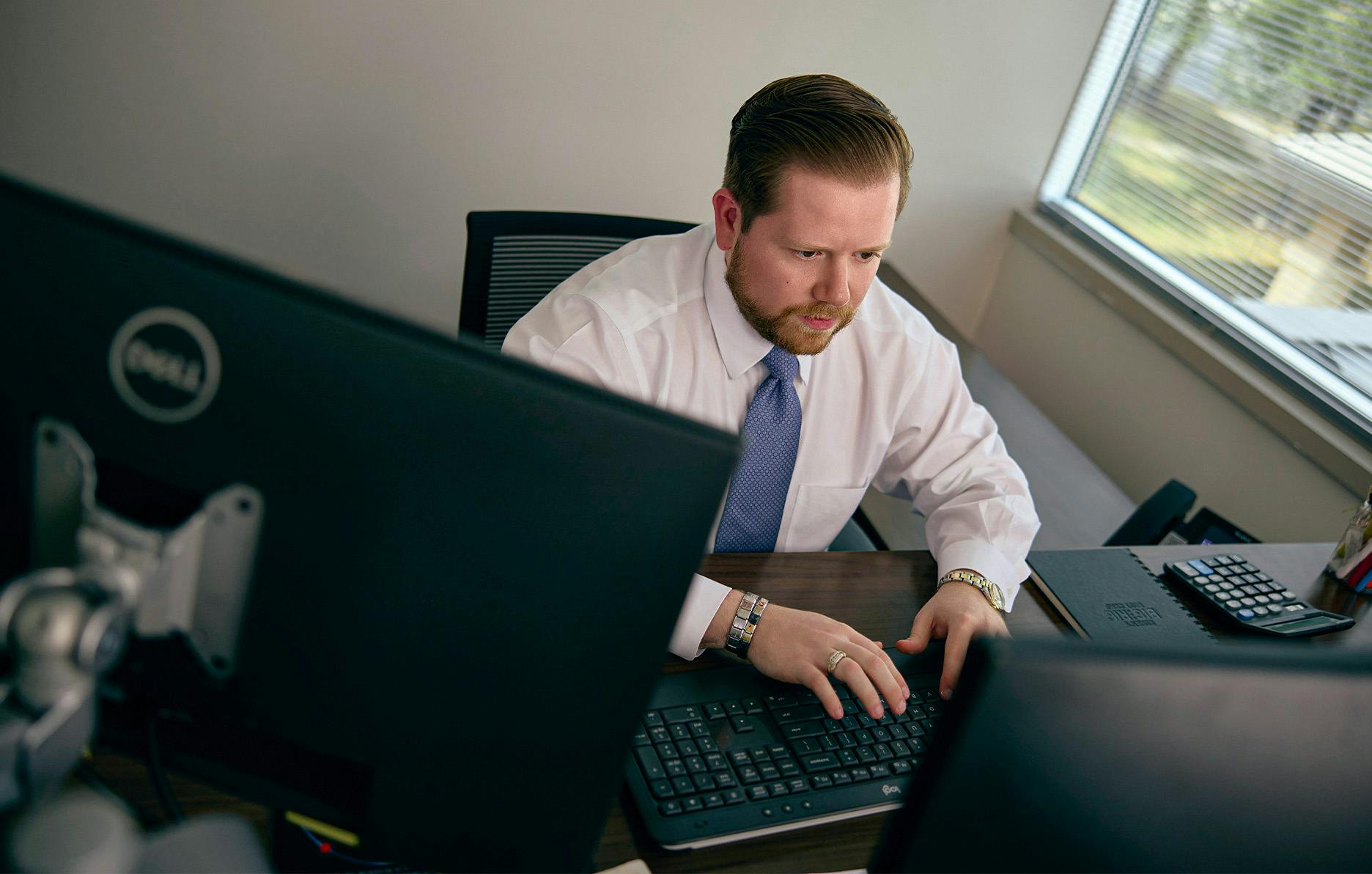 A man on the computer