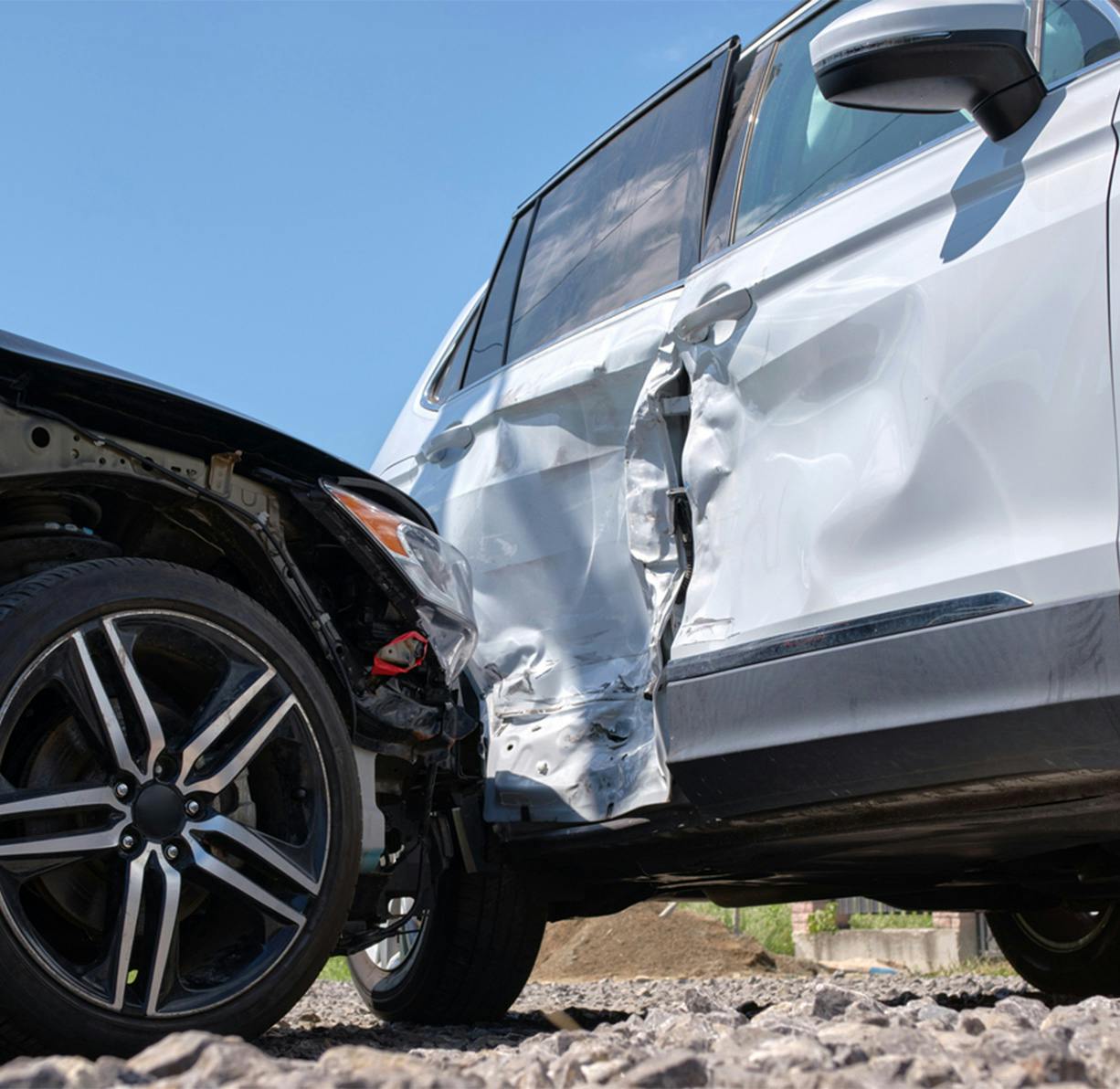 A car hit on the side