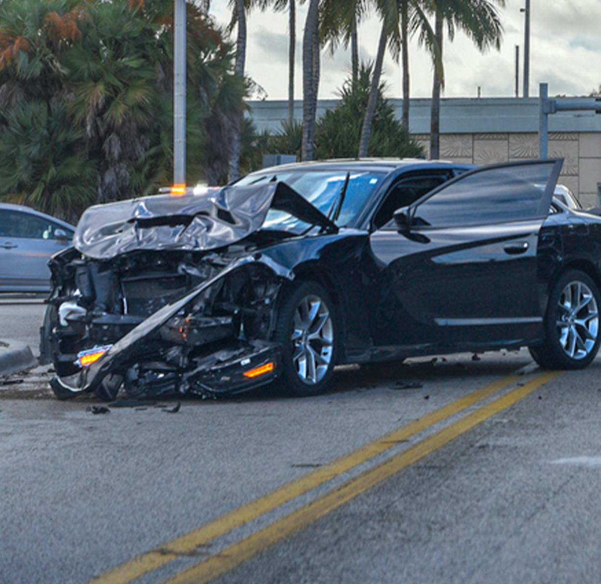 A crashed car