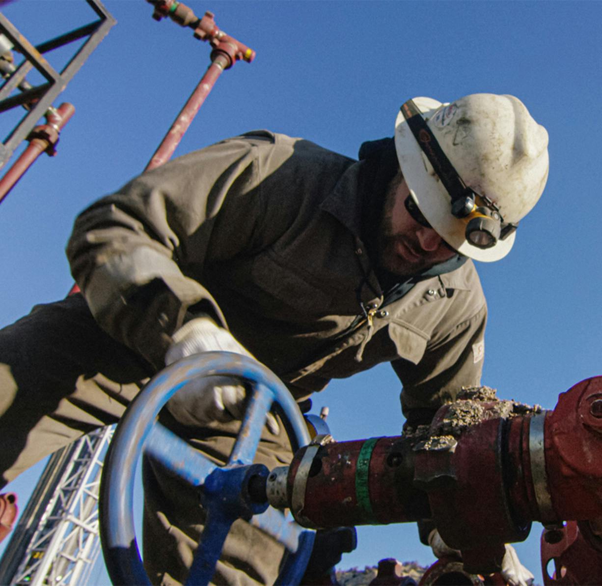 A man in a hard hat working