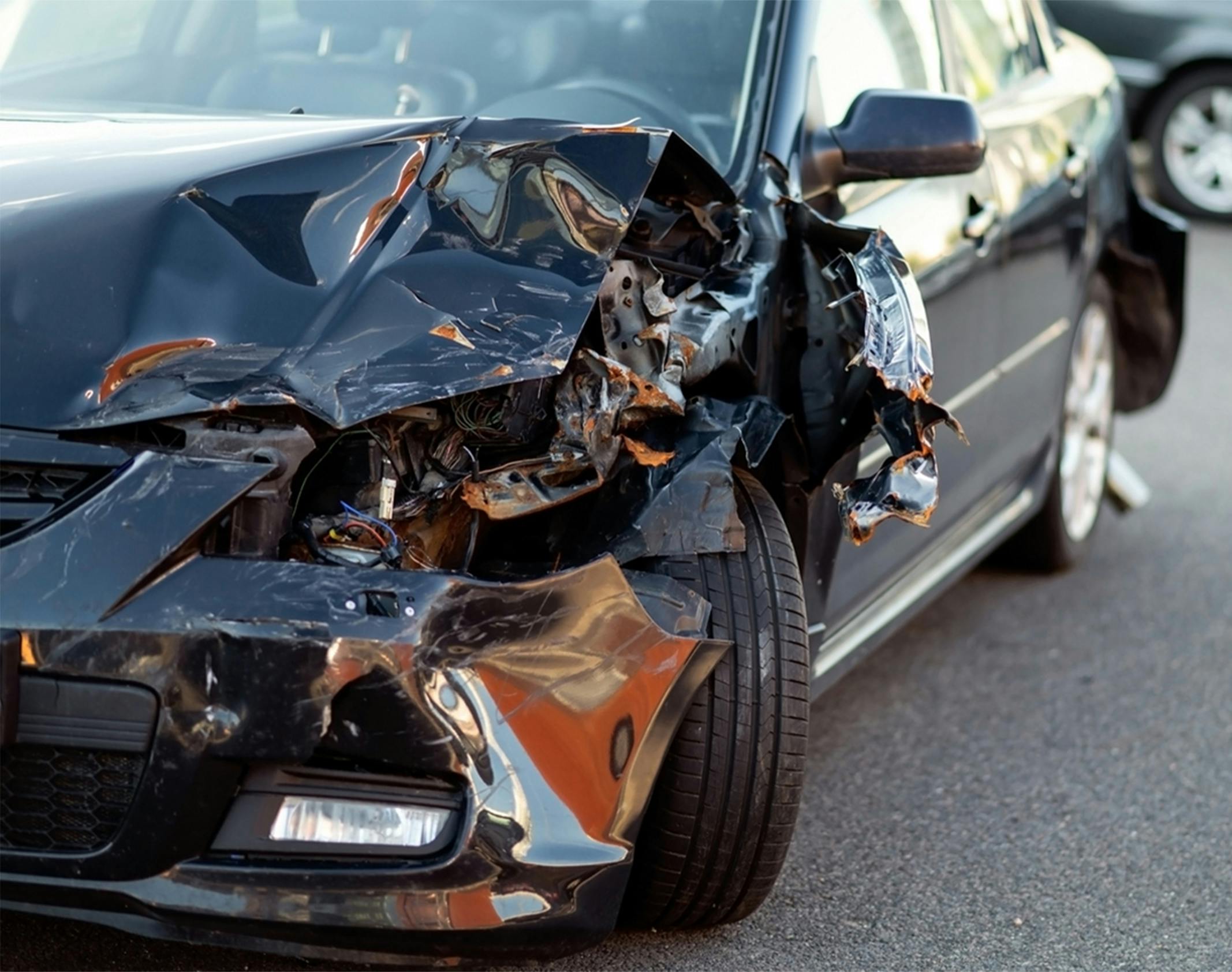 crushed car