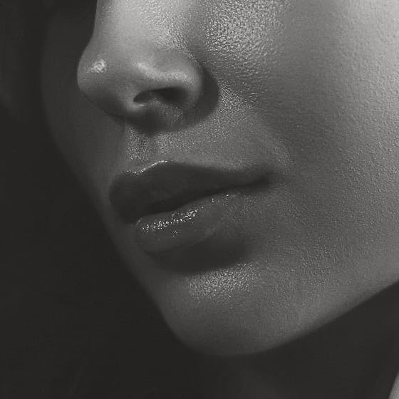 lower half of woman's face