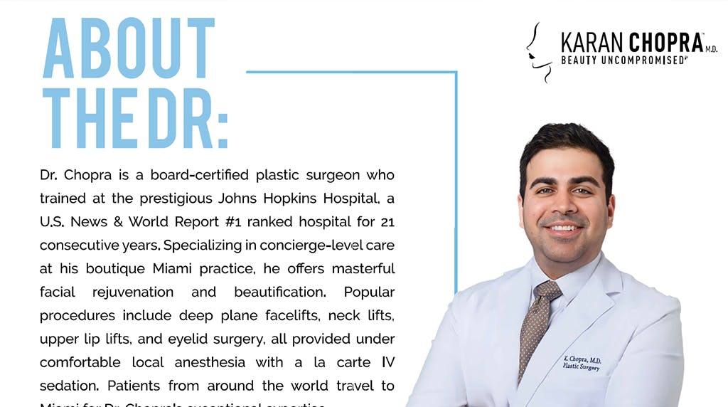 Dr. Chopra Advertisement for Vogue & Vanity Fair