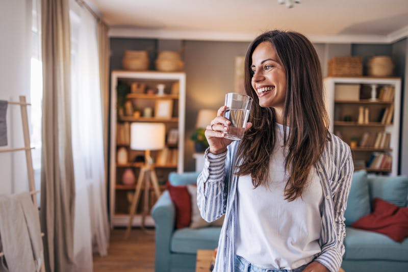 woman drinking water