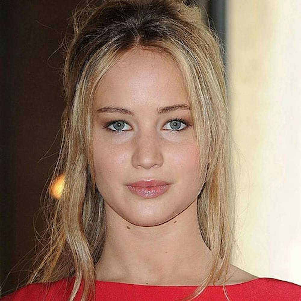 Jennifer Lawrence in a red dress