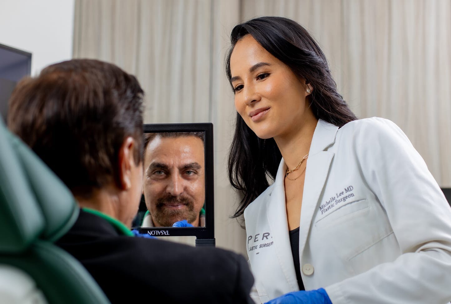 Dr. Lee with a patient