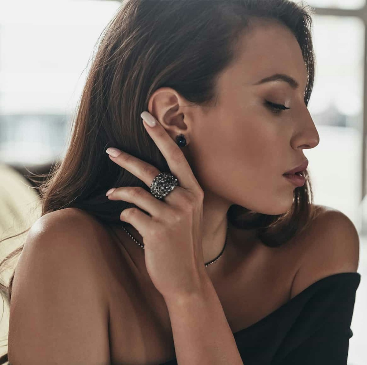 woman looking to the side