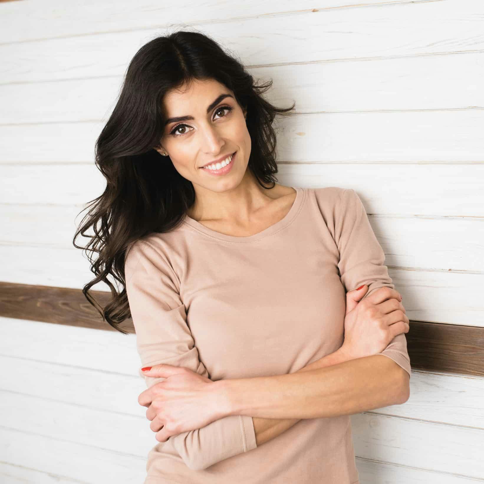 woman with long dark hair