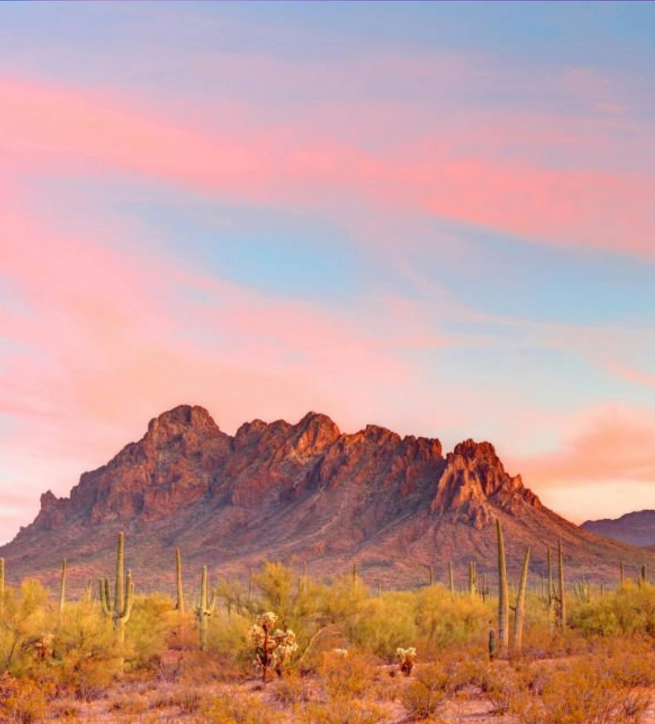 A rocky mountian at sunset