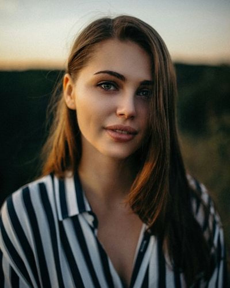 woman wearing striped shirt