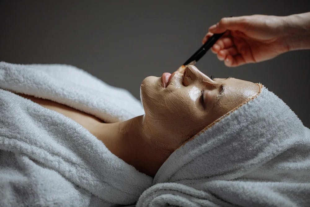woman getting a facial