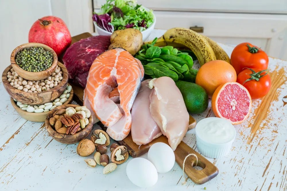 healthy food on table