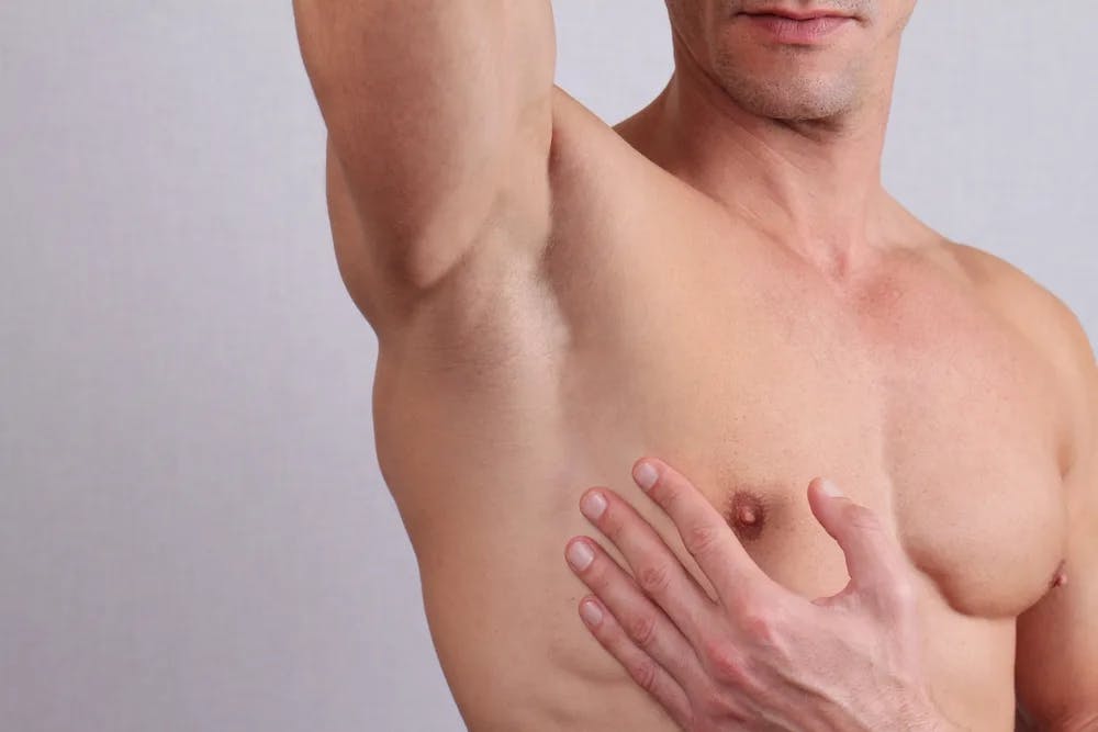 man's underarm