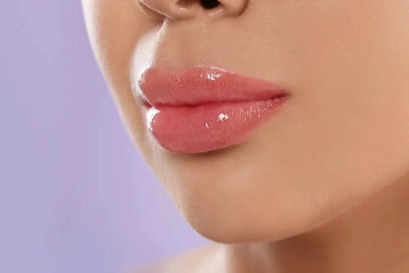woman's glossy lips
