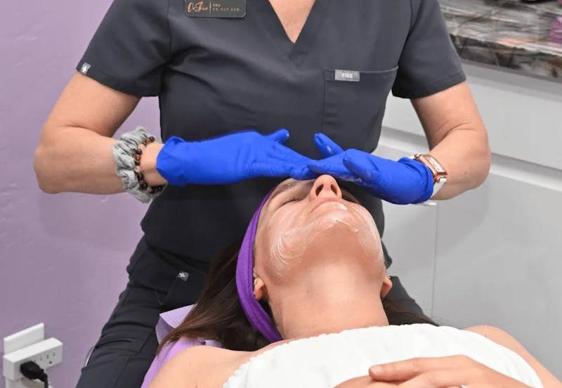 woman getting facial