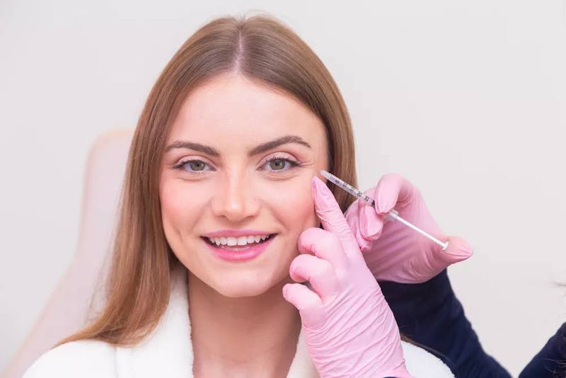 woman getting filler
