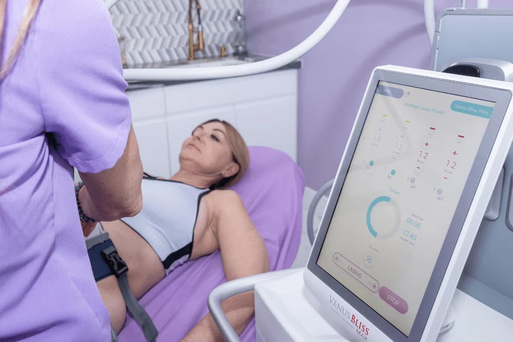 person undergoing body contouring