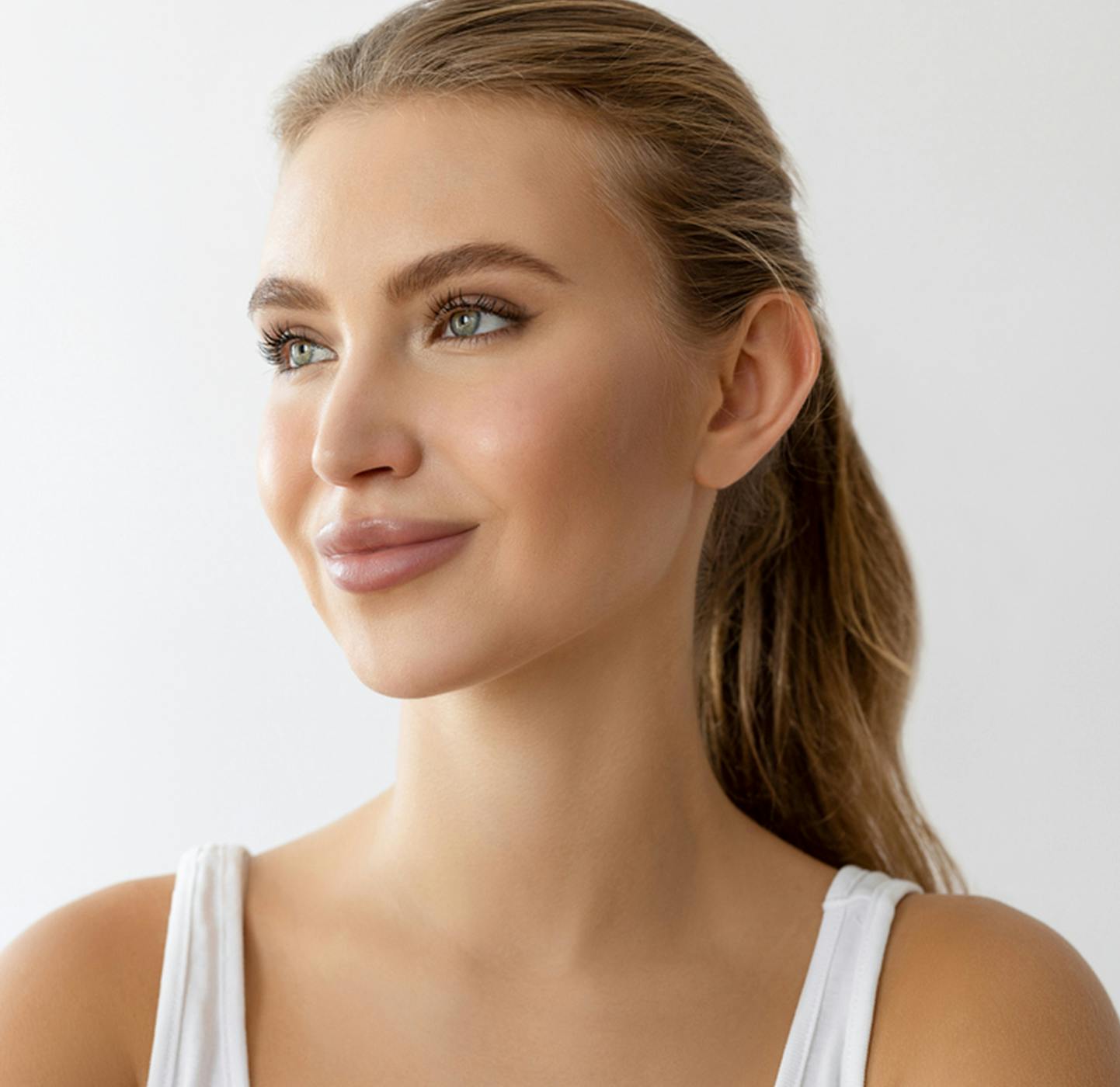 Woman looking off to the side
