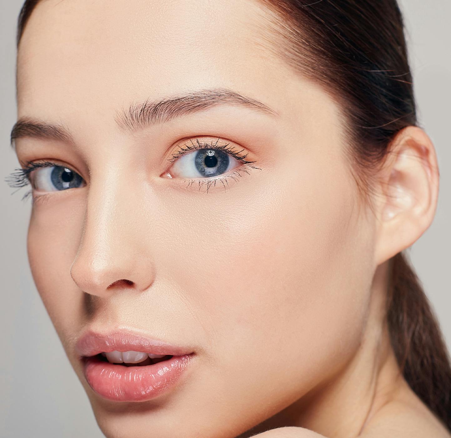 A close up of a woman's face