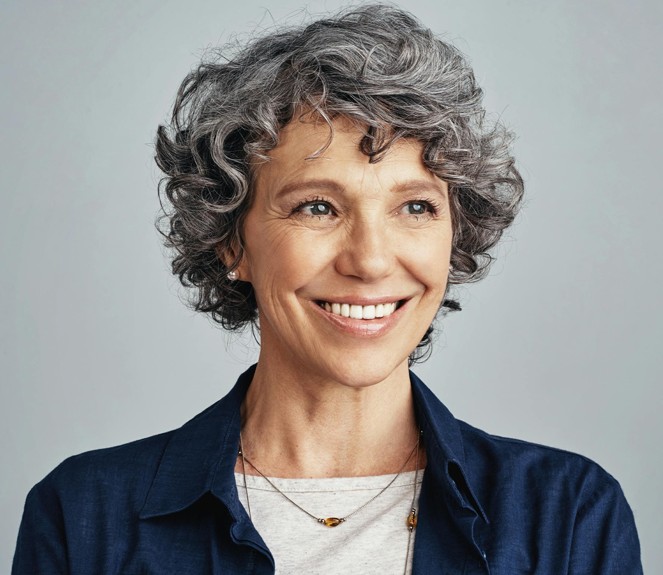 older woman smiling