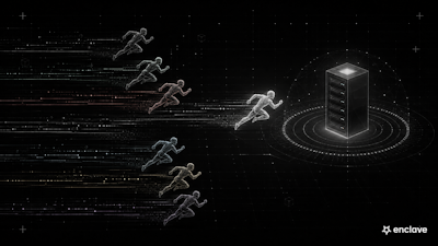 Seven AI agents race toward an isolated server.