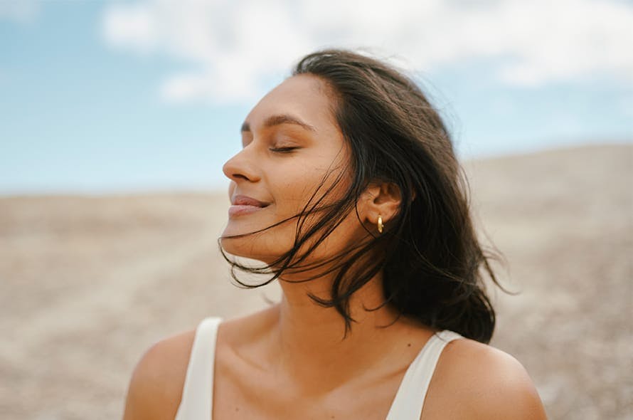 woman outside at the beach