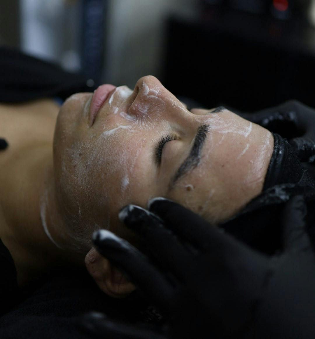 patient getting facial