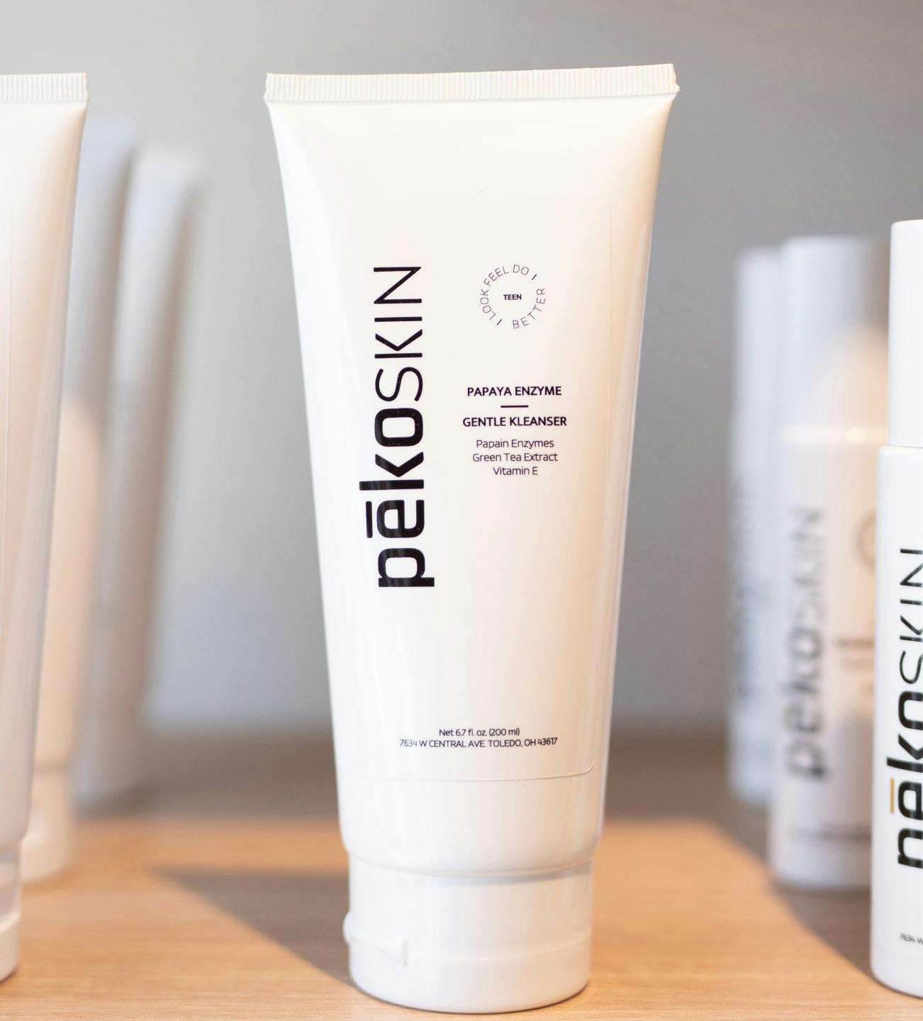 bottle of facial cleanser