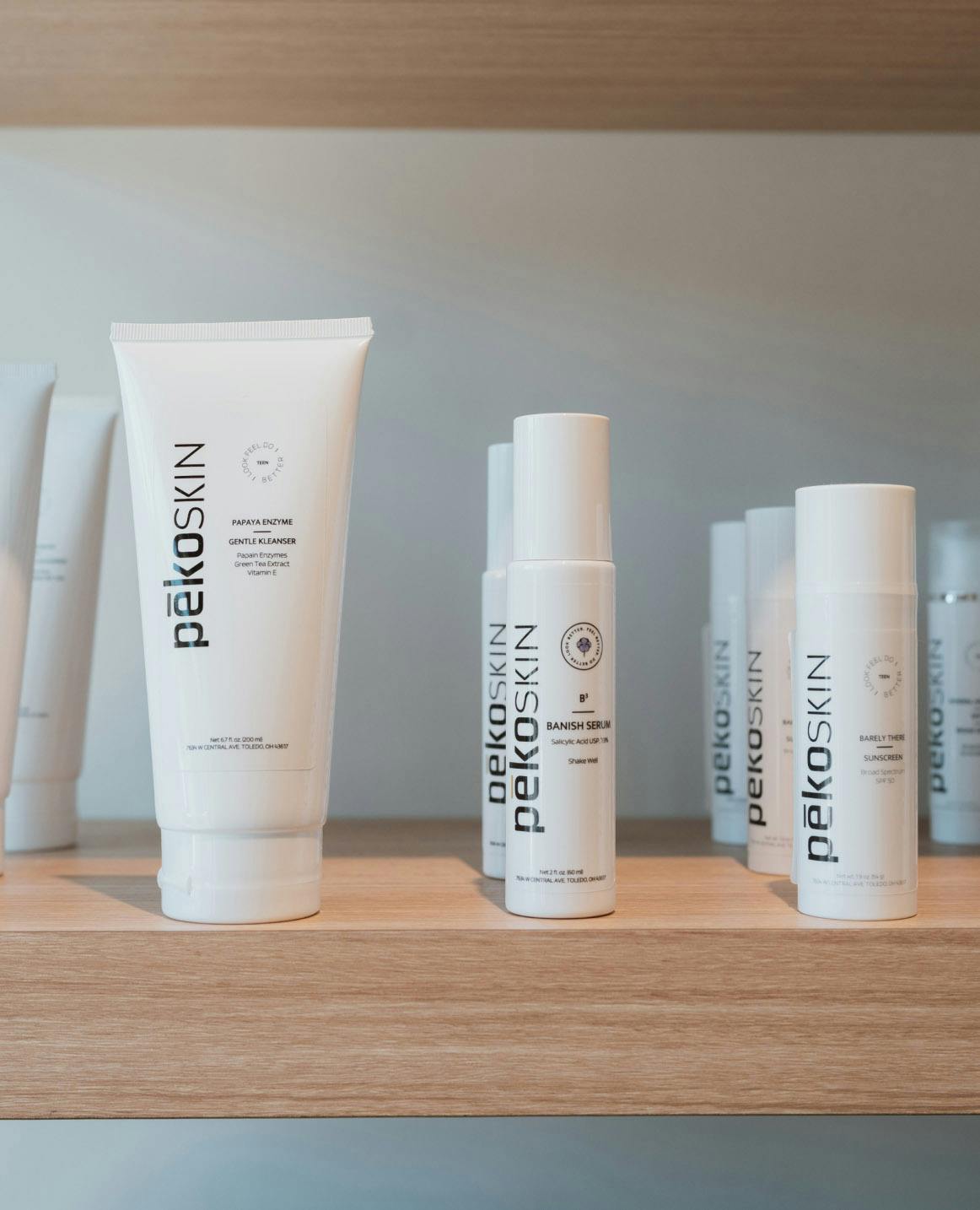 pēkoSKIN skincare products