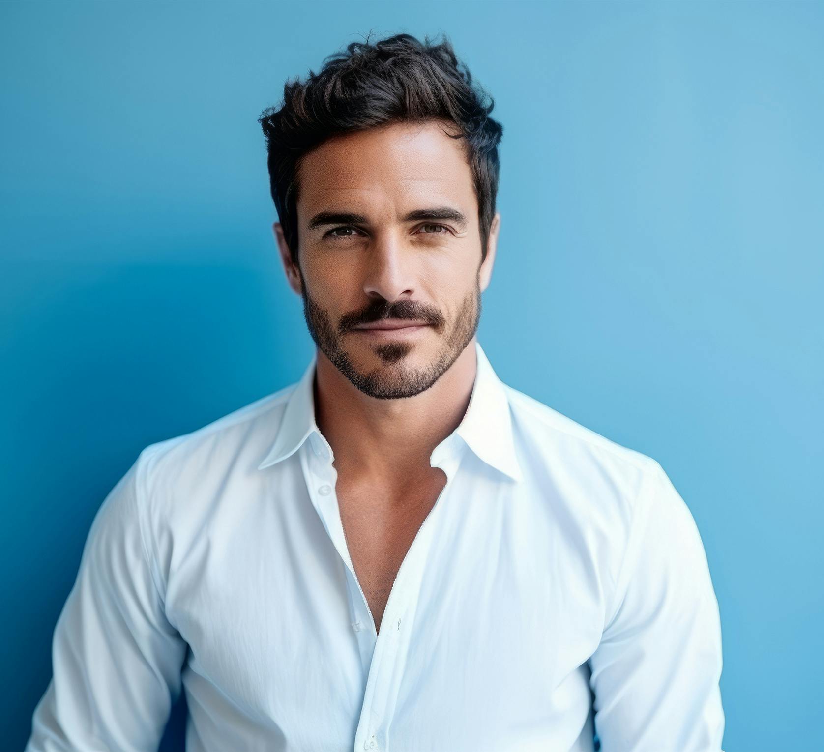 man in white shirt smiling