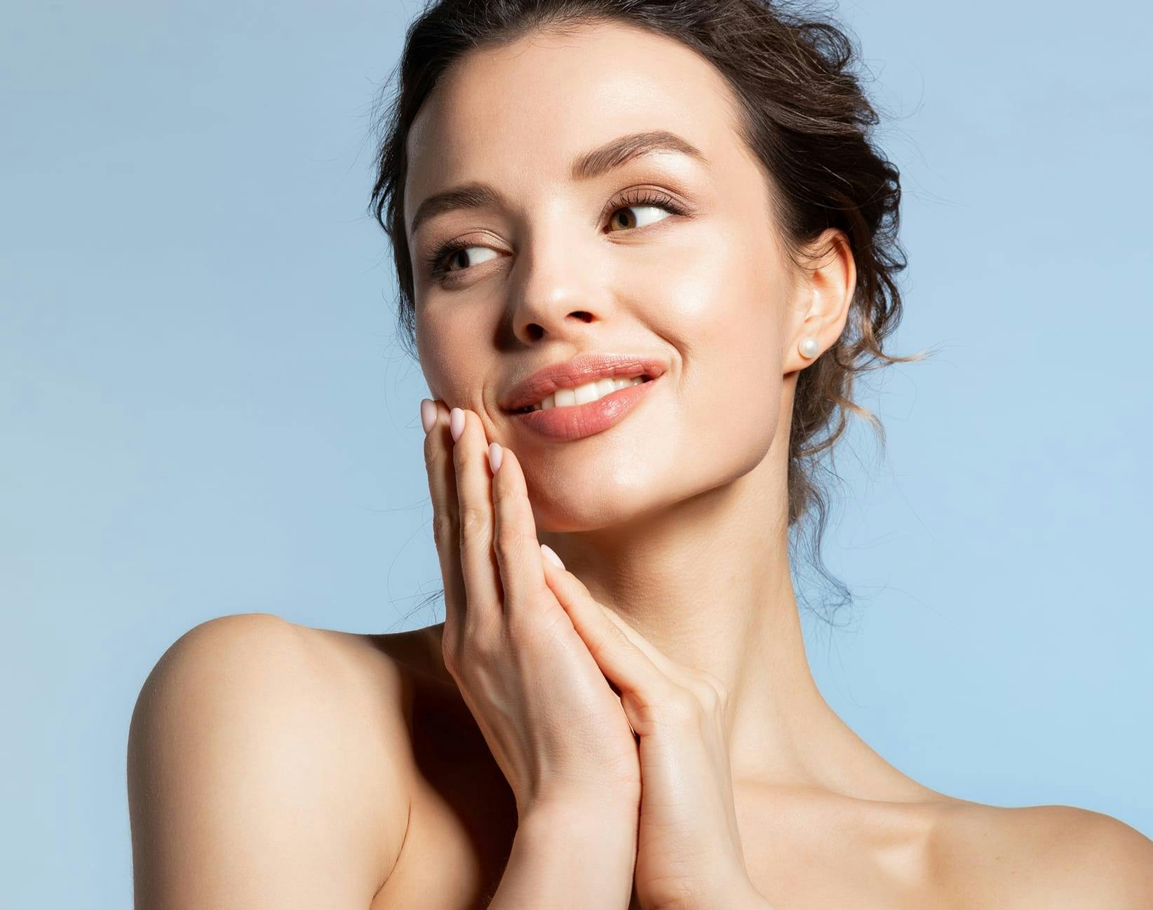 Woman looking to the side smiling