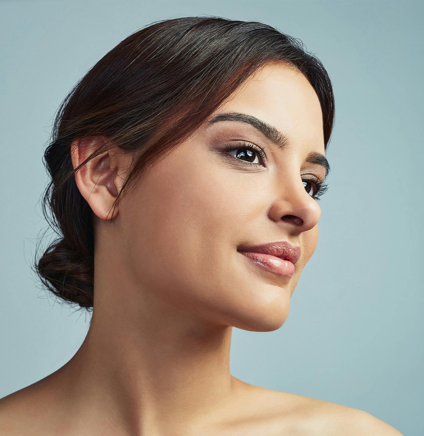 Woman with her hair up