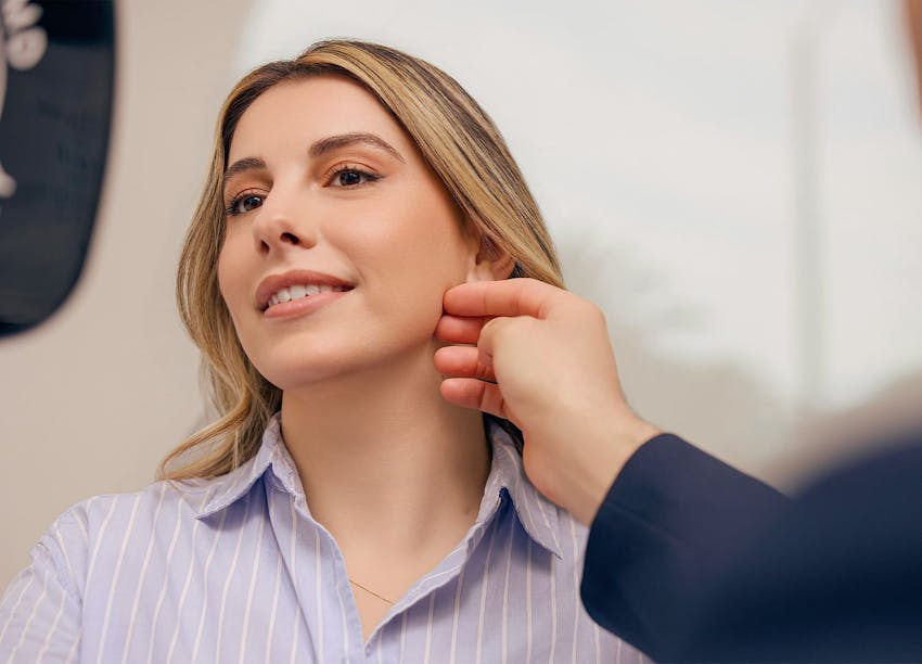 Woman smiling during consultation